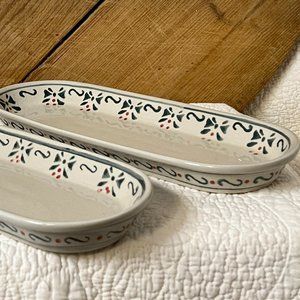 2 Oval Polish Pottery Dishes/Platters